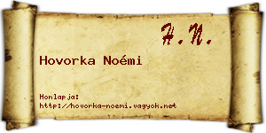 Hovorka Noémi névjegykártya
